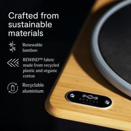 House of Marley Stir It Up 2 Bluetooth Platenspeler met Passieve Speakers - Home Audio - LP Speler - Vinyl - Auto-stop - Anti Skating - Ingebouwde Voorversterker - FSC goedgekeurd Bamboe hout - Audio Technica Element — thumbnail 3