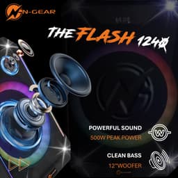 N-GEAR THE FLASH 1240 - Bluetooth Speaker - Karaoke set & Partybox in 1 + Microfoon — thumbnail 4