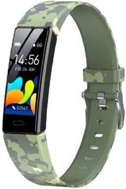 West Watches Model Wood Activity Tracker Stappenteller - Smartband - Sporthorloge Tieners/Kinderen -Camouflage Groen — thumbnail 1