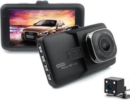 TechU™ Dashcam M15 Pro Dual Camera – 3.0 inch Scherm – Dashboardcamera – Full HD 1080p – Nachtvisie – Bewegingssensor – G-sensor – Loop Recording – Autocamera Voor én Achter - voor auto — thumbnail 1