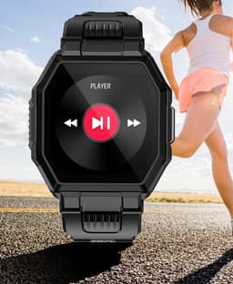 Belesy® OCTA - Smartwatch Dames - Smartwatch Heren - Horloge - 1.54 inch - Kleurenscherm - Stappenteller - Bloeddruk - Hartslag - 250+ wijzerplaten - Maak je eigen wijzerplaat - Kunststof - Zwart - Moederdag — thumbnail 5