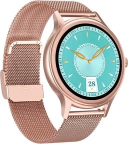 Belesy® GRACEFUL - Smartwatch Dames - Horloge - 1.09 inch - Kleurenscherm - Stappenteller - Bloeddruk - Hartslag - Maak je eigen wijzerplaat – 100+ Wijzerplaten - Staal – Goud - Moederdag — thumbnail 2