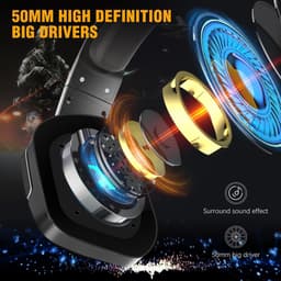 SoulBytes S12 RGB Over-ear Koptelefoons - Gaming headset met Stereo Microfoon - Multi platform -Zwart — thumbnail 3