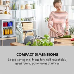 Klarstein Mini-Koelkast Brooklyn 23 Glazen Deur LED 23L - Minikoelkast Drankkoeler Hotelkoelkast - voor Hotelkamer voor Slaapkamer voor Studentenkamer - Compact - Mini Fridge - Kleine Koelkast - Compact Koelkast — thumbnail 5