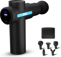 Sanbo Massage Gun Mini Professioneel - incl. 5 Opzetstukken En 6 Intensiteitsstanden - Massage Pistool - Massage Apparaat - Zwart — thumbnail 1