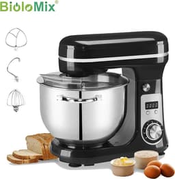 Biolomix keukenmixer - 6L - Roestvrijstaal - 6 verschillende standen - Keukenmachine - Inclusief accessoires - Zwart — thumbnail 1