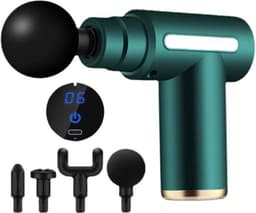 Fascia Massage Gun – Draadloos Massage Pistool – Diverse Opzetstukken – Mini – Lichtgewicht - Spier Ontspanning – Professioneel Massage Apparatuur – Verlichting van Pijn en Ongemak – Gericht op Nek en Cervicale Wervelkolom — thumbnail 1