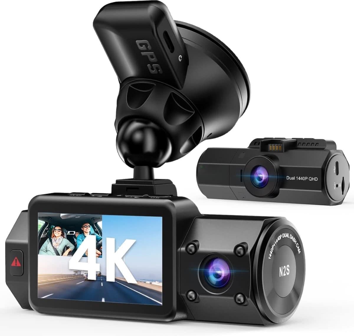 Dashcam - Dashcam Voor Auto - 4K - GPS - Infrared Night Vision — afbeelding 1