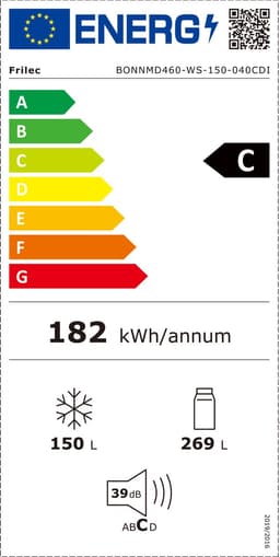 Frilec BONNMD460-WS-150-040CDI - Amerikaanse Koelkast - 4 deuren - Waterdispenser - 5 Jaar Garantie - C Label - 419 Liter — thumbnail 2