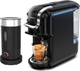 HiBrew - Koffiezetapparaat 5-in-1 – Koffiemachine + Melkschuimer – Meerdere Capsules – Koffiepadmachine - Heet/Koud – 19Bar – 1450W – Zwart — thumbnail 1