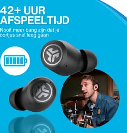 JLab Jbuds ANC 3 Draadloze Oordopjes - Active Noise Cancelling Oortjes Draadloos - 42 uur Batterijduur - Bluetooth Multipoint - Met Microfoon - Geschikt voor Android en Apple - Zwart — thumbnail 2