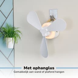 Lifetime Air Tafelventilator - Ventilator USB-C Oplaadbaar - Statief Ventilator met Nachtlampje en Afstandsbediening - Ventilator met Afstandsbediening en 3 Snelheden - Wit — thumbnail 4