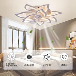 10 Sterren Ventilator Lamp - Plafondventilator - Smart Lamp - Met Dimmer - 3 Standen Ventilator - Keuken Lamp - Woonkamerlamp - Moderne lamp — thumbnail 2