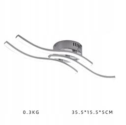 Woonkamer Lamp - Golvend Drie Hoofd Moderne LED-Plafondlamp - 18W - voor Binnen - Woonkamerlamp - Woonkamer Lamp Plafond - Plafondverlichting voor Woonkamer, Slaapkamer, Keuken — thumbnail 5