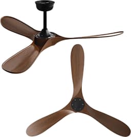 Nivard Plafondventilator - Met Verlichting - Plafond Ventilator - Met Lamp - Plafonniere Met Ventilator - Zwart - 132cm — thumbnail 3