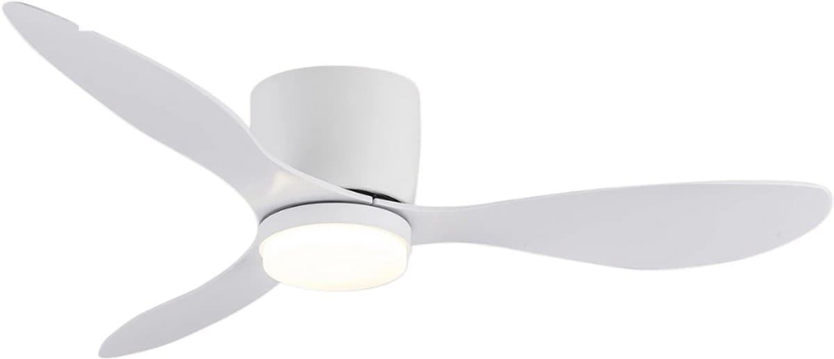 Livano Plafondventilator - Met Verlichting - Plafond Ventilator - Met Lamp - Plafonniere Met Ventilator - Met Licht - Wit - 132cm — afbeelding 1