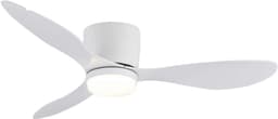 Livano Plafondventilator - Met Verlichting - Plafond Ventilator - Met Lamp - Plafonniere Met Ventilator - Met Licht - Wit - 106cm — thumbnail 1