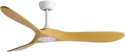 Nivard Plafondventilator - Met Verlichting - Plafond Ventilator - Met Lamp - Plafonniere Met Ventilator - Licht Hout/Wit - 152cm — thumbnail 1
