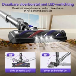 Elekiatech Steelstofzuiger - Steelstofzuiger Draadloos - 2200 mAh Accu - 50 Minuten - 1,3 L Stofbak - voor Tapijten en Harde Vloere — thumbnail 4
