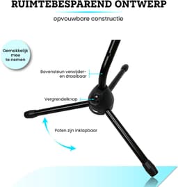 Somstyle Saxofoon Standaard voor Alt & Tenor - 37.5 CM - Muziekstandaard voor Altsaxofoon & Tenorsaxofoon - Zwart — thumbnail 5