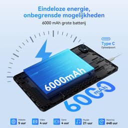TABWEE Tablet T80 - 5G WiFi - Gemini AI - 12GB RAM - 128GB ROM - 6000 mAh - Android 15 - Bluetooth 5.0 - 1080P - Grijs — thumbnail 3