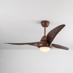 LumenXL - Plafondventilator met LEDs en aanpasbare kleurtemperatuur in donkerbruine houtoptiek - Wieke — thumbnail 1