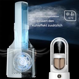 Bladloze bureauventilator | Persoonlijke bureauventilator | Stille luchtkoeler | 6-snelheden luchtbevochtiger | Geschikt voor kantoor, reizen, thuis, keuken en appartement — thumbnail 5