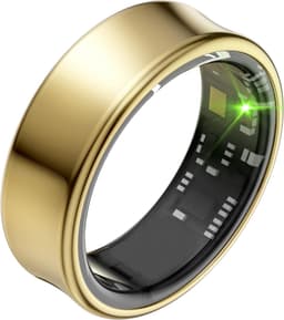 Focus® S2 Smart Ring - Mat Goud - Maat 9 - AI Coach - Hartslag - Menstruatiecyclus - Slaap Monitor - Herstelscore - Slimme Ring - Sport Prestatie - Stappenteller -IP68 Waterdicht - O2 Meting - Dames - Heren - Wearables - Oplaad Case - beschermring — thumbnail 1