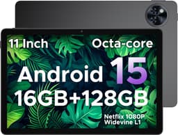DOOGEE U11 - Tablet - Tablets - 16 GB RAM+ 128 GB ROM/TF 2TB - Android 15 - 11 inth 90 Hz - Dubbele boxluidsprekers - 8580 mAh - Face ID - 5G WiFi - Widevine L1 - GPS - Grijs — thumbnail 1