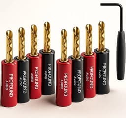 Profound Audio Premium Banaanstekkers – BFA Banaanpluggen set van 8 – 24K Gold Plated Beryllium-Koper – Voor Luidsprekerkabels & HiFi Speakers — thumbnail 1