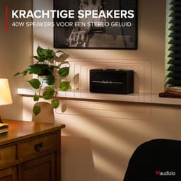 Retro radio - Audizio Tune60 - DAB radio met Bluetooth - Vintage look - DAB+ en FM - Zwart — thumbnail 4