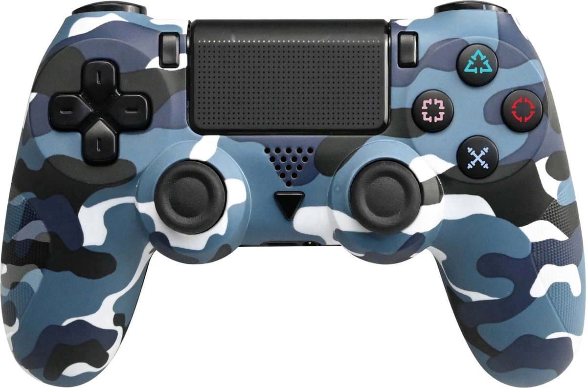 Draadloze Game Controller - Geschikt voor PS4 - Camouflage Blauw — afbeelding 1