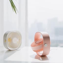 USB Tafelventilator - USB Ventilator - Mini Ventilator - Compact - 3 Windstanden - Roze — thumbnail 4