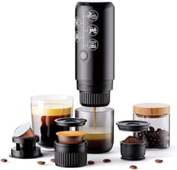 3-in-1 draagbare espressomachine, elektrisch reiskoffiezetapparaat, USB-type C en autolader, 17 bar filterkoffiezetapparaat (zwart) zonder verwarming — thumbnail 5