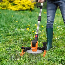 21V elektrische grasmaaier - Hoek-/lengteverstelbaar - Veiligheidsvergrendeling - Wordt geleverd met 3 messen, kantensnijder, bosmaaier - Wordt geleverd met installatiegereedschap en handschoenen — thumbnail 5