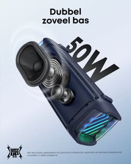 soundcore Boom 3i van Anker - Robuuste outdoorluidspreker - Bluetooth-luidspreker - Waterdicht IP68 - 50W BassUp 2.0-geluid - Bluetooth 5.3 - 16 uur speeltijd - Lichtshow + TWS-stereo - Kajakken - Vissen - Kamperen — thumbnail 3