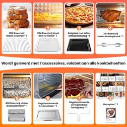 RFWR® Multifunctionele Heteluchtoven 30L met 21 Programma's – Perfecte Air Fryer voor Gezinnen — thumbnail 2