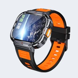 Smartwatch, kh50 ORANJE, Smartwatch Dames en Heren, Horloge, Smartwatch Bluetooth, Sporthorloge, Horloge Heren en Dames, Activity Tracker, Smartwatch Android, IPS Scherm, IP68 WATERDICHT, 30 Dagen Standby, Smartwatches geschikt voor IOS, Android — thumbnail 1