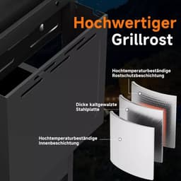 BORVAT® -15kW Gasbarbecue Grillwagen met 4+1 Branders en Zijbrander - Gasgrill BBQ — thumbnail 4