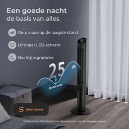 CoolHome Airflow Pro Ventilator – Torenventilator met Afstandsbediening – Waaier met Ionisator – 116 cm – Dimbaar LED-scherm – 6 Snelheden – Zwart — thumbnail 3