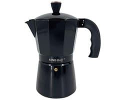 Kinghoff Aluminium Espressokoffiezetapparaat KH-1884 – 9 Kopjes – Zwart – Geschikt voor Inductie - Percolator - 450ml