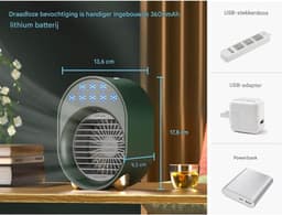 EXCITAT Mobiele airconditioner - Draagbare ventilator - draagbare mini accu airconditioner - met verdampingskoeling - zonder uitlaatkanaal - stil — thumbnail 4
