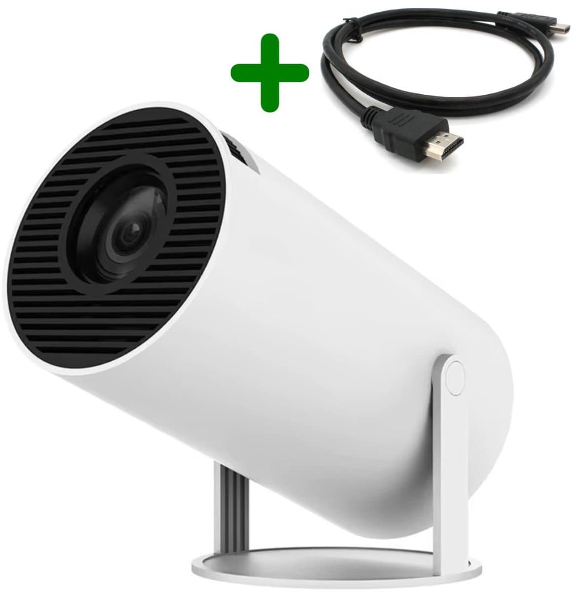 Mini Beamer WiFi 6 met 4K Ondersteuning | Android 11.0 Smart Projector | 200 ANSI Lumen | Draagbaar & 180° Rotatie | Bluetooth 5.0 | Inclusief HDMI Kabel – Thuisbioscoop & Presentaties — afbeelding 1