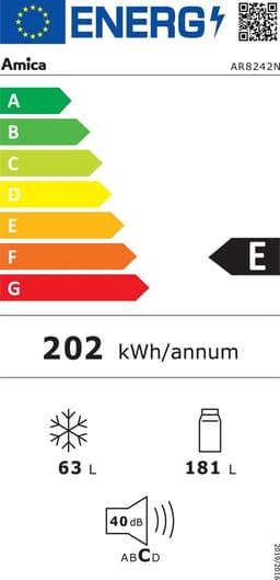 Amica Retro Koel-Vriescombinatie AR8242N - Zwart Hoogglans - E label — thumbnail 2