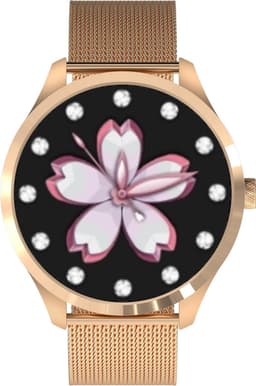 Belesy® Q9 Pro - Smartwatch Dames - Smartwatch Heren - Android - IOS - Horloge - 1.28 inch - Kleurenscherm - Stappenteller - Bloeddruk - Hartslag - 75+ Wijzerplaten - Sporten - Staal - Roségoud - Kerstcadeau — thumbnail 4