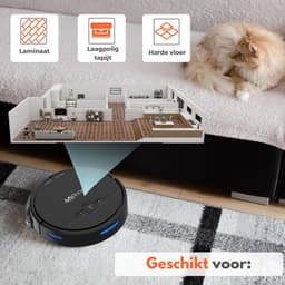 Sanovy 3 in 1 Robotstofzuiger met dweilfunctie - 1800 PA- Automatische laadstation - Dweilrobot – App — thumbnail 4