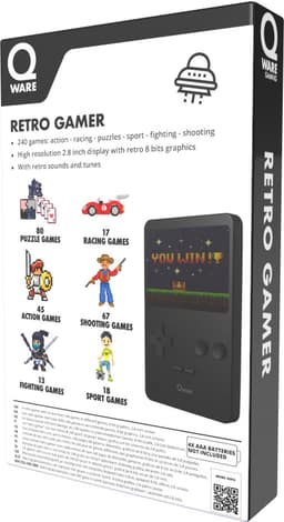 Qware - Retro Gamer - Retro Spelcomputer - Retro Console - Mini Spelcomputer - 2.8 inch - 8-Bit - 240 Games - Klassiek - Nostalgie - Spelletjes - Zwart — thumbnail 5