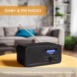 Denver DAB Radio - Retro Radio - FM Radio - Keukenradio - Draagbare radio - Batterijen & Netstroom - DAB30 - Zwart — thumbnail 2