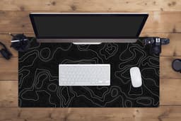 Muismat 90x45 cm - Bureaumat kantoor zwart - Computer en desktop accessoires - Muis en bureau mat onderlegger - Zwarte bureaulegger xl - Mousepad xxl - Kantoorartikelen decoratie - Muismatten office desk anti slip - Kantoormeubelen — thumbnail 4