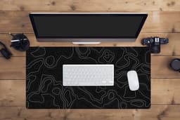 Muismat 80x40 cm - Bureaumat kantoor zwart - Computer en desktop accessoires - Muis en bureau mat onderlegger - Zwarte bureaulegger xl - Mousepad xxl - Kantoorartikelen decoratie - Muismatten office desk anti slip - Kantoormeubelen — thumbnail 3